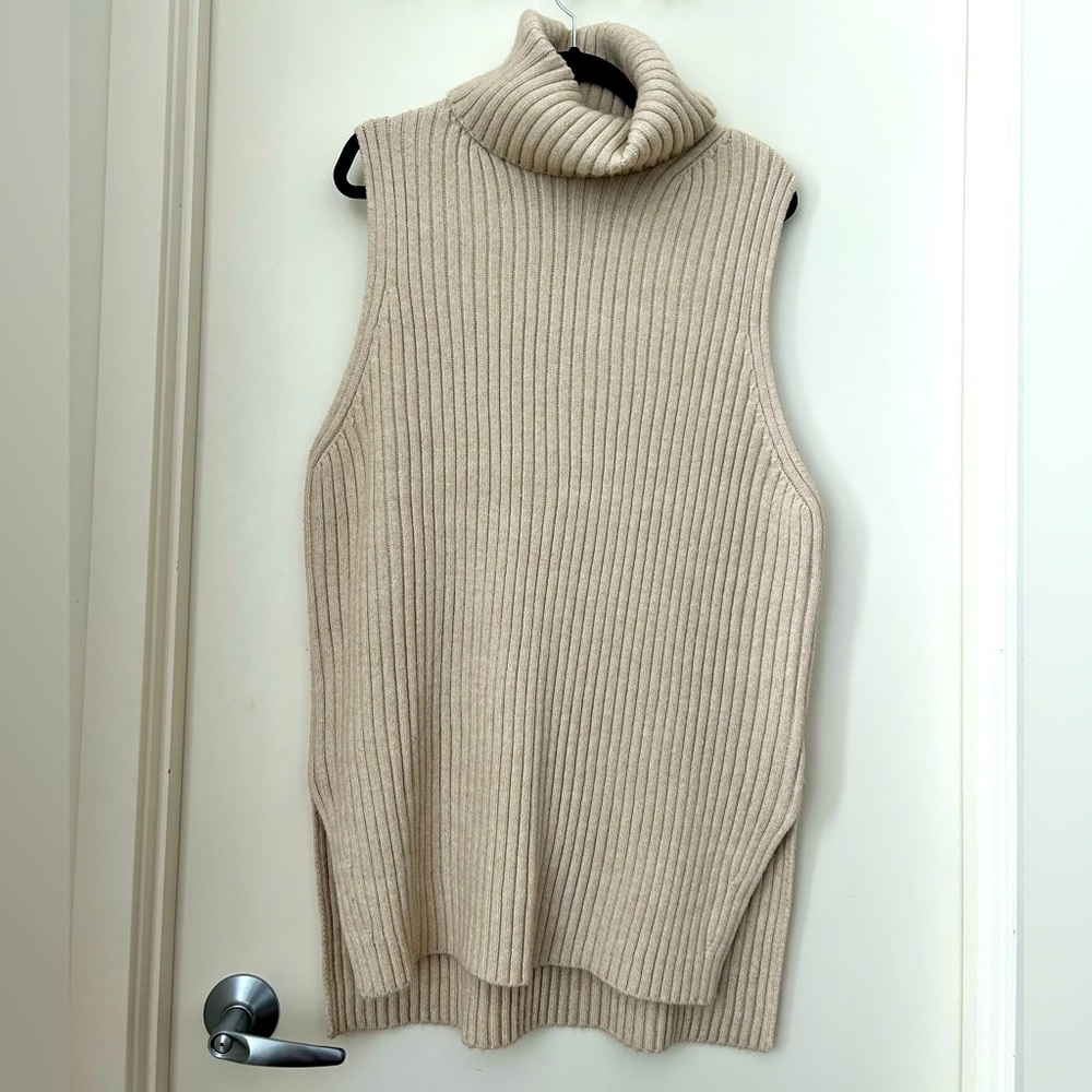 BOGO FREE H&M size large high neck cream chunky sweater vest
